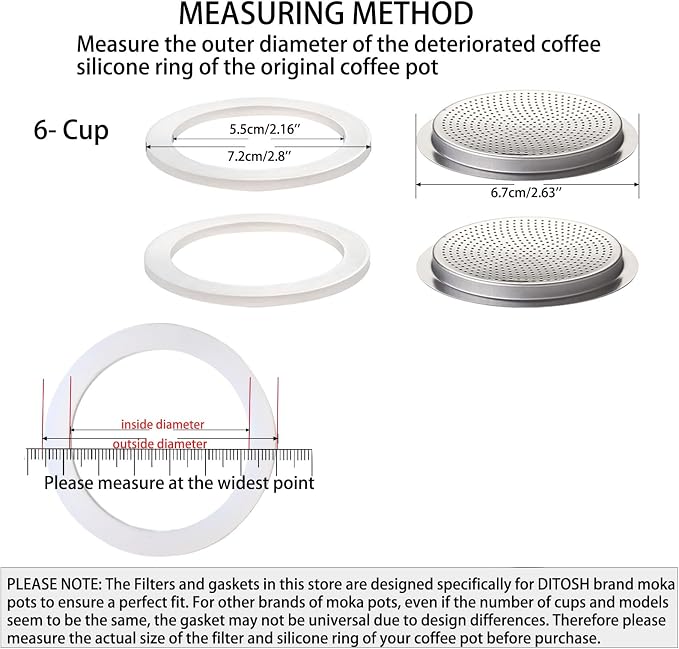 2 Pcs Filter with 3 Pcs Silicone Gasket Seals - Image 3