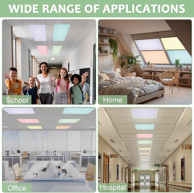 QOUBAI 12PCS Fluorescent Light Covers, 4 x 2 Feet Magnetic Light Cover - Image 6