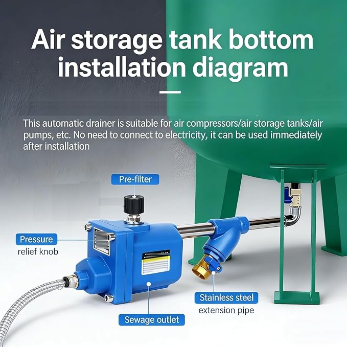 Zero Air Loss Automatic Drain Valve, 1/2" Npt Auto Drain Valve - Image 2