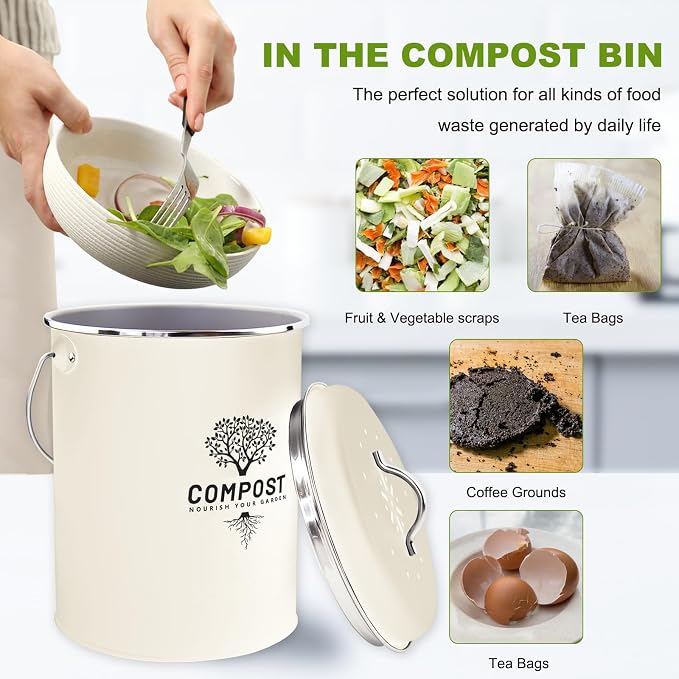 Kitchen Countertop Compost Bin, Odor Resistant Indoor Compost Bin - Image 5