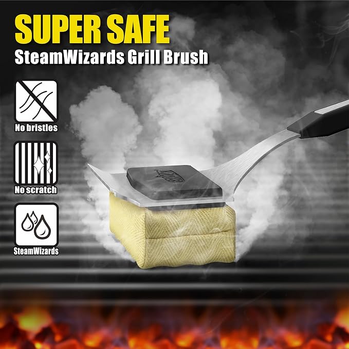 GRILLART Grill Brush Bristle Free. Upgraded BBQ Replaceable Cleaning Head - Image 2