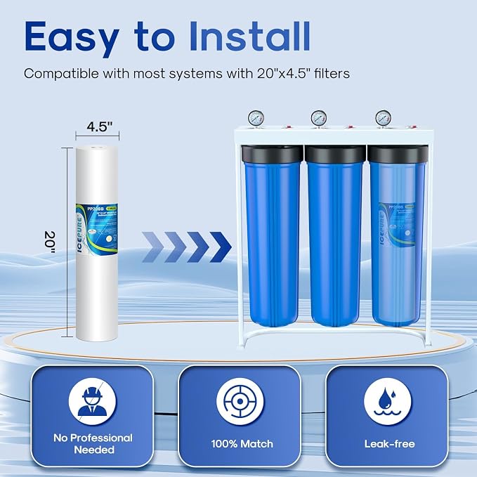 ICEPURE 5 Micron 20" x 4.5" Whole House Sediment Water Filter Cartridge - Image 7
