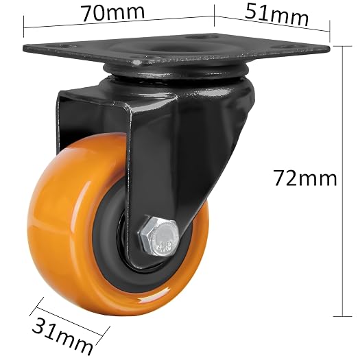Finnhomy Swivel Casters Wheels Set of 4 Heavy Duty Plate Casters 2 Inch Premium - Image 3