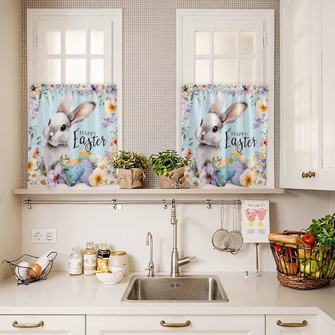 Happy Easter Kitchen Curtains Set 3 Piece - Image 7