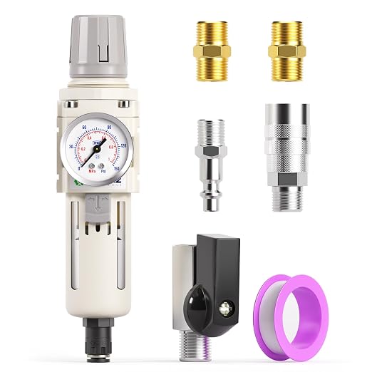 TAILONZ PNEUMATIC 3/8 Inch NPT Automatic Drain Air Filter Pressure Regulator by TAILONZPNEUMATIC