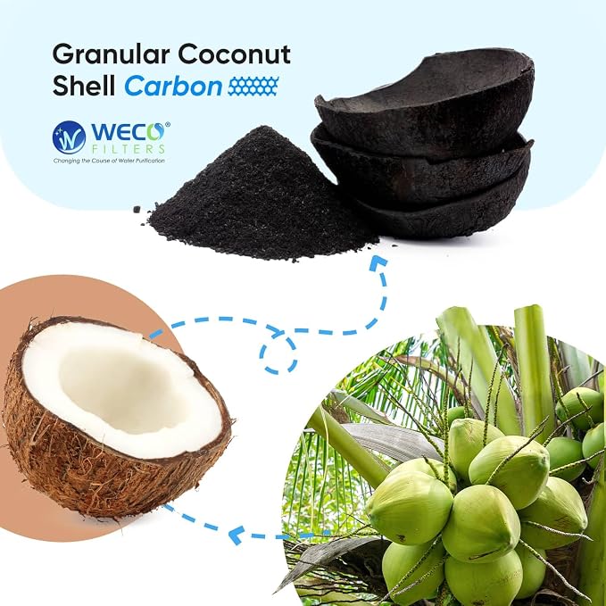 WECO Coconut Shell Granular Activated Carbon Charcoal - Image 2