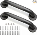 Shower Grab Bar, 2 Pack 12 Inch Gray Bathroom Grab Bar, 1.25" Diameter 304 Stainless Steel Anti-Slip Grab Bars for Bathtubs and Showers, Handicap Shower Grab Bar for Seniors Elderly