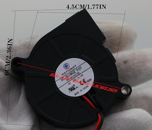 Blower Fan DC 12V 2W 0.18A, Length 1.97 Inch Height 1.97 Inch Thichness 0.59 - Image 3