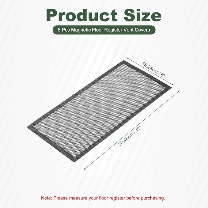 YOKIVE 6 Pcs Magnetic Floor Vent Covers, Floor Register Cover PVC Mesh Air Vent - Image 2
