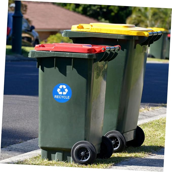 NUOBESTY 8pcs Recycle Sticker for Trash Can Waste Sorting Decals PVC Material - Image 3