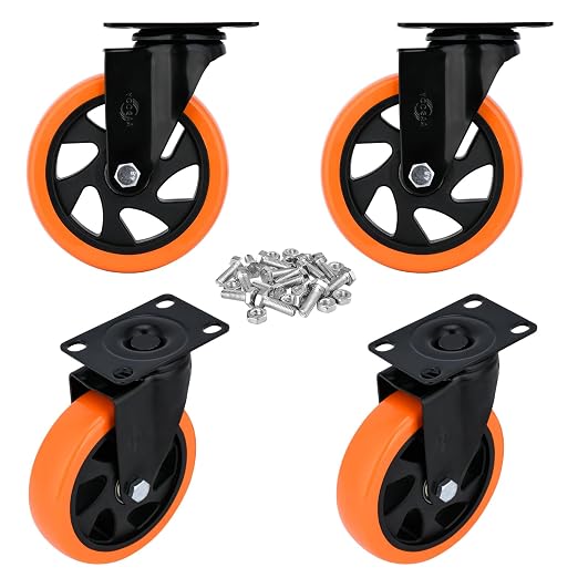YOOGAA 5 Inch Caster Wheels Casters Set of 4 Heavy Duty Casters without Brake by YOOGAACASTERWHEELS