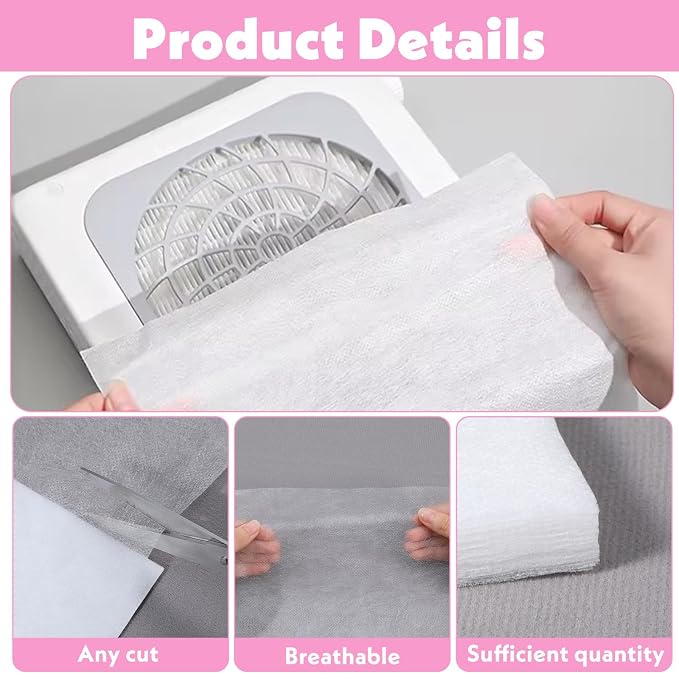 100 Pcs Nail Dust Collector Filter No-Spilling Filters Replacement Paper - Image 3