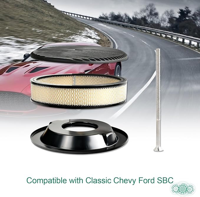 14 x 3 Inch Round Black Air Cleaner Kit Fully Finned Top - Image 7