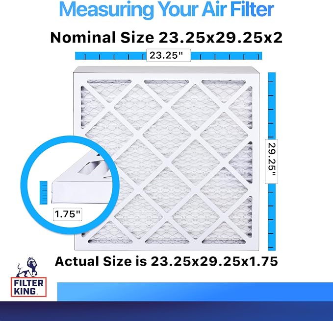 Filter King 23.25x29.25x2 Air Filter | 12-PACK | MERV 8 HVAC Pleated A/C - Image 2