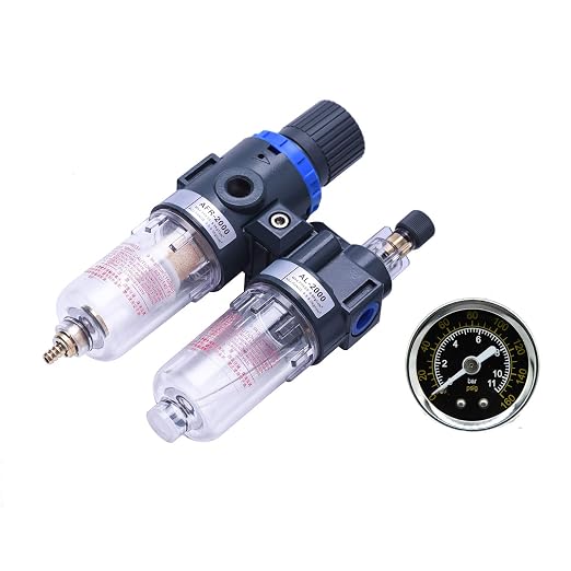 1/4" Compressor Air Filter Air Pressure Regulator Water-oil Separator Trap - Image 3