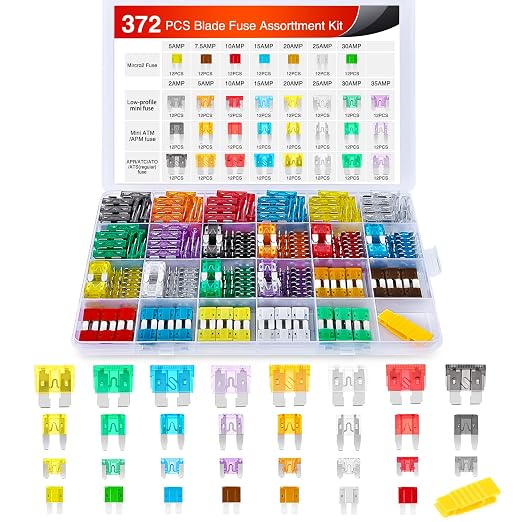 Nilight 372 PCS Car Fuses Assortment Kit Standard Mini LP Micro2 Blade by Nilight