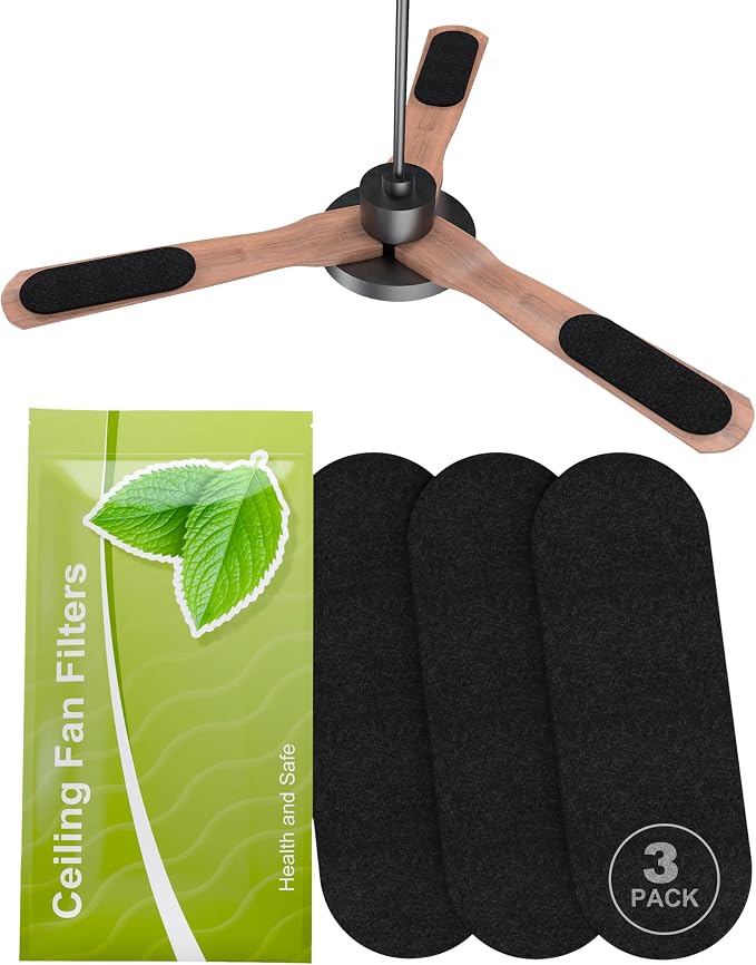 Universal Ceiling Fan Filters for Blades, Activated Carbon Fan Air Purifier Pads by GyradiOfficial