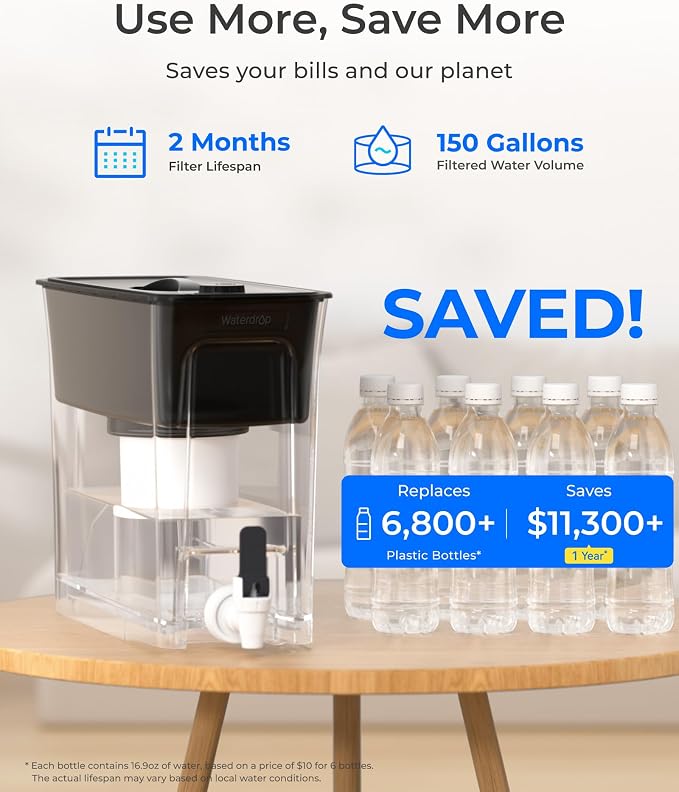 Waterdrop Large 35-Cup Water Filter Dispenser - Image 6