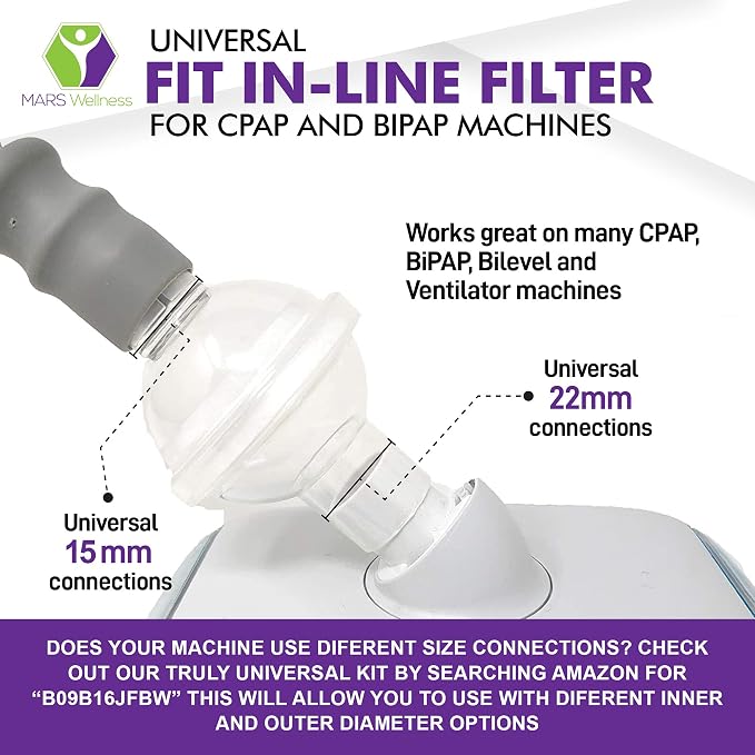 Mars Wellness Universal Fit CPAP Inline Filter - Image 2