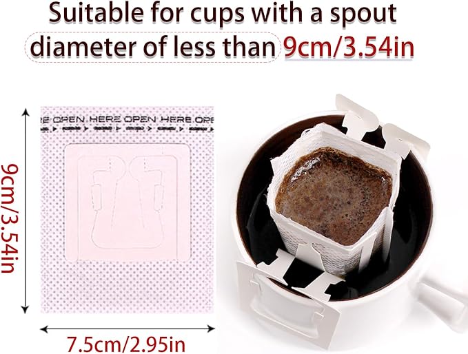 Pack of 50 Portable Hanging Ear Drip Coffee Bag, Single Serve Disposable Coffee - Image 2