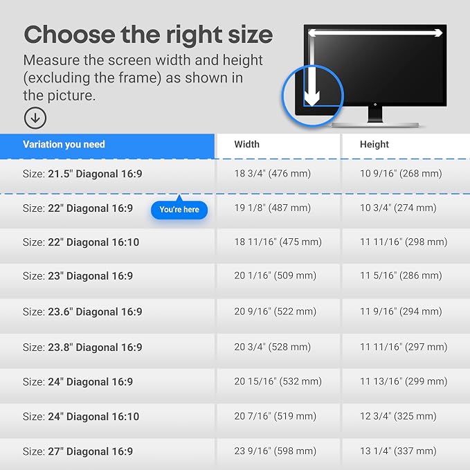 VINTEZ 21.5 inch Blue Light Blocking Screen Protector Panel - Image 3