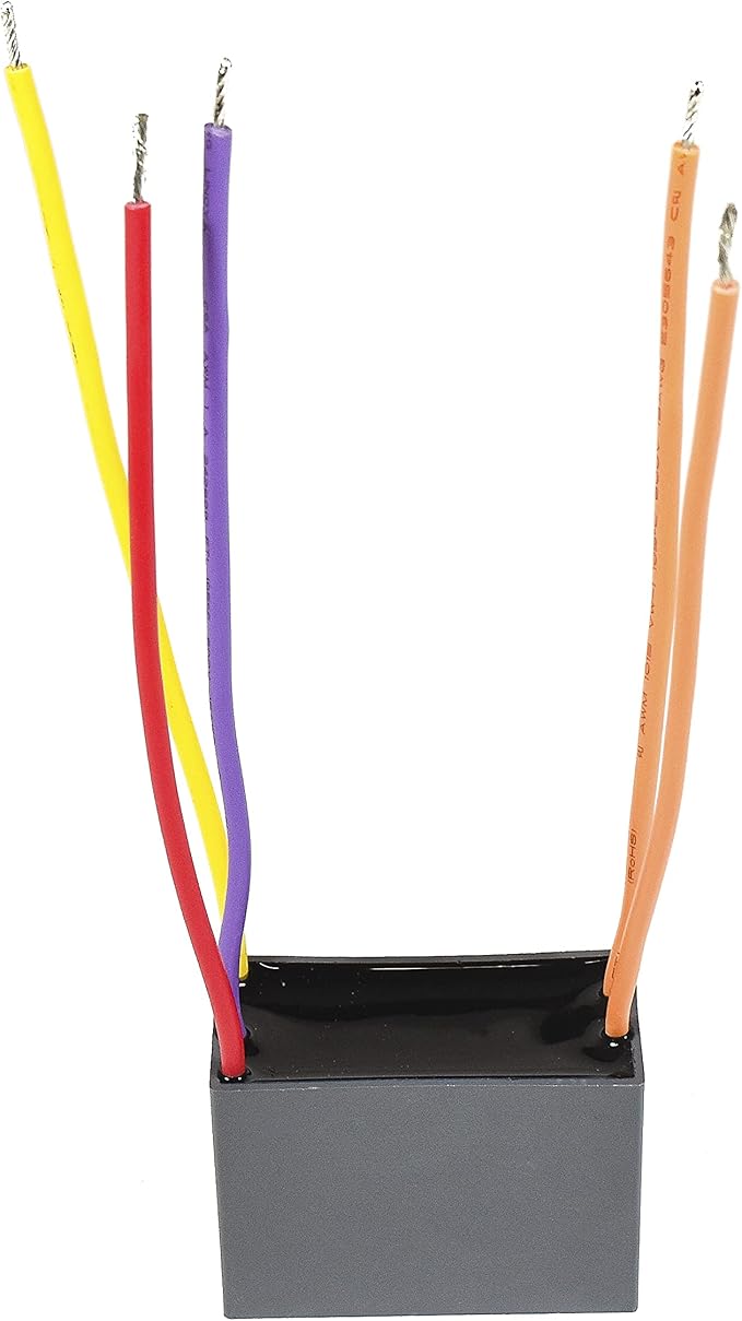 HQRP Ceiling Fan Capacitor CBB61 5uf+6.5uf+6.5uf 5-Wire UL Listed - Image 4