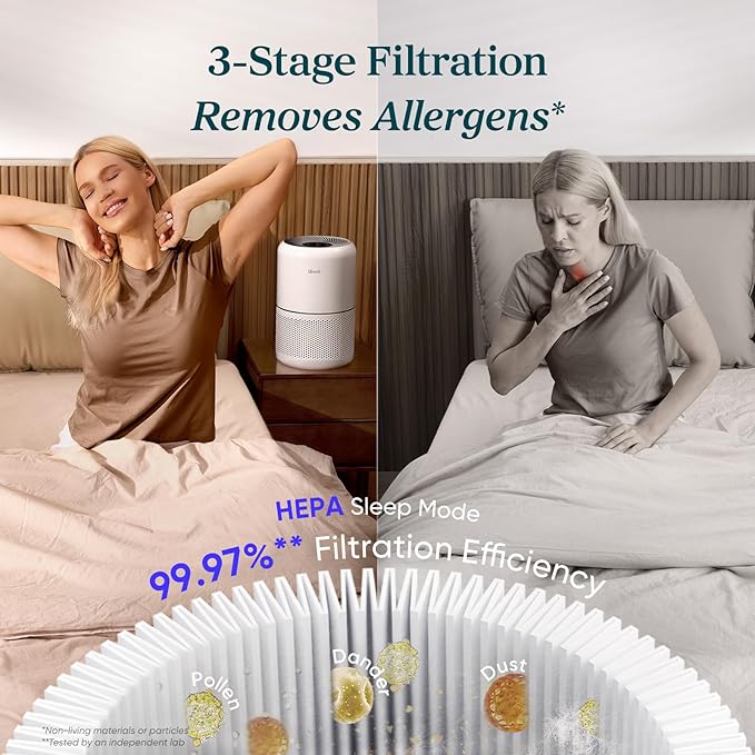 LEVOIT Air Purifier for Home Allergies Pet Hair in Bedroom, Covers Up to 1073 - Image 3