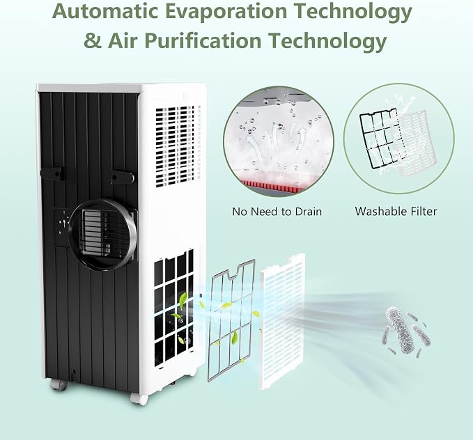 Portable AC Unit with 8000 BTU Cooling, Remote Control & 24-Hour Programmable - Image 6