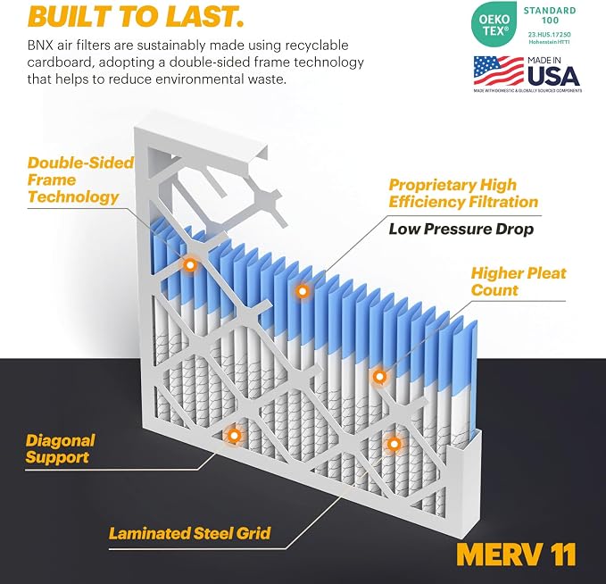 BNX TruFilter 12x24x1 Air Filter MERV 11 - Image 3