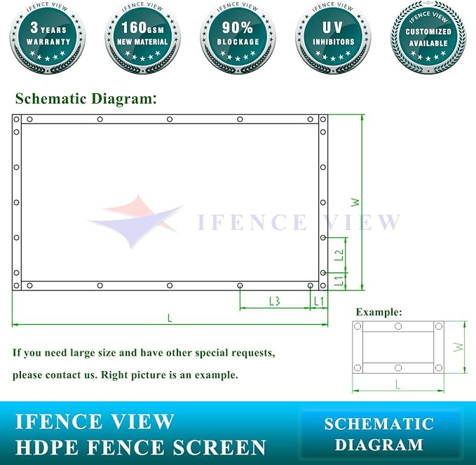 Ifenceview 6'x3' to 6'x50' Brown Shade Cloth/Fence Privacy Screen Fabric Mesh - Image 6