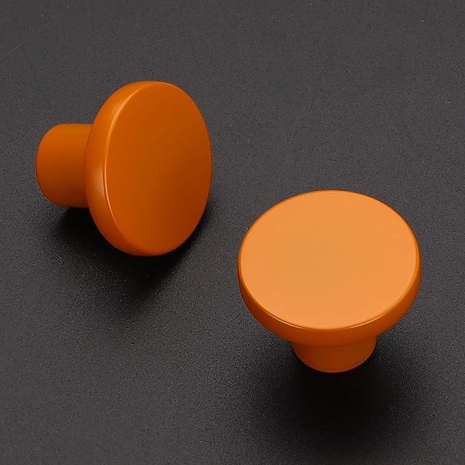 Ravinte 25 Pack Cabinet Knobs Orange Kitchen Cabinet Knobs Round Dresser Drawer Pulls Closet Door Pulls 1-1/5 Inch