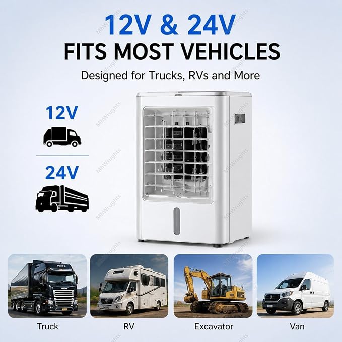 Mini Evaporative Air Conditioner, 12V/24V Portable Air Cooler - Image 3