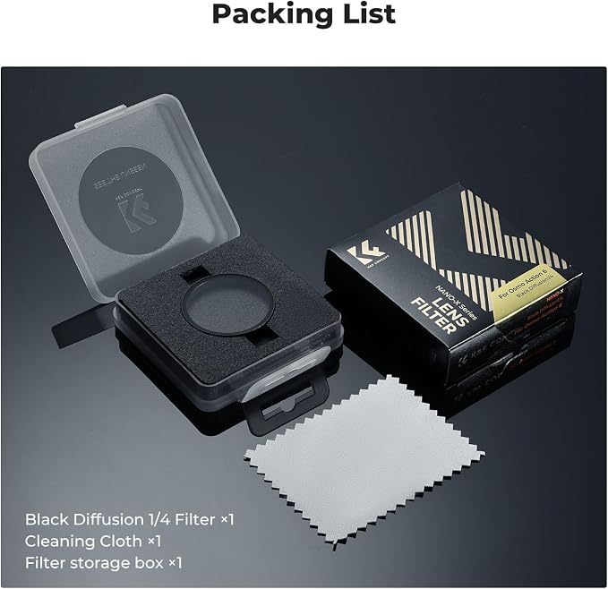 K&F CONCEPT Snap On Black Diffusion 1/4 Filter Compatible - Image 7