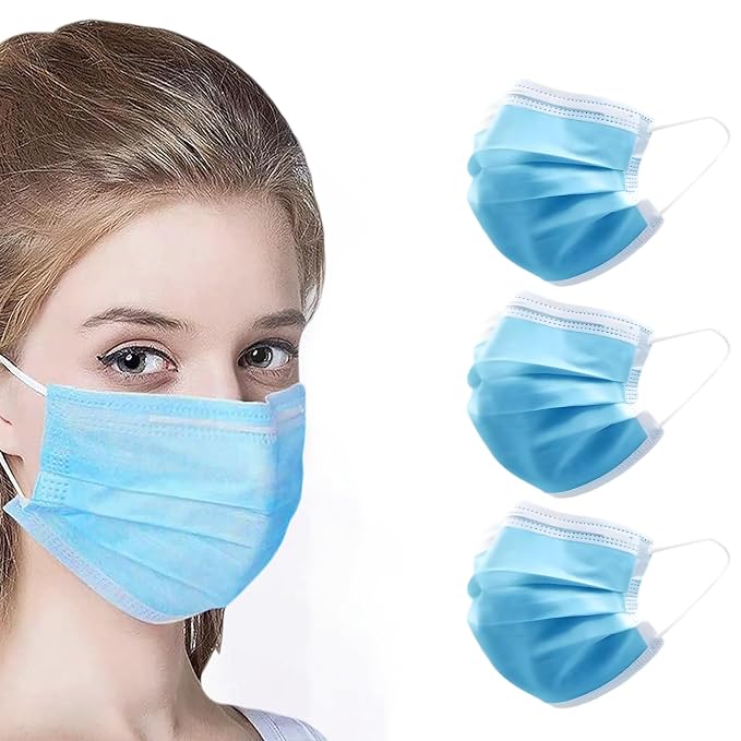 NNPCBT Blue Disposable Face Masks 125 Pack, 3-Ply Breathable Mask - Image 7