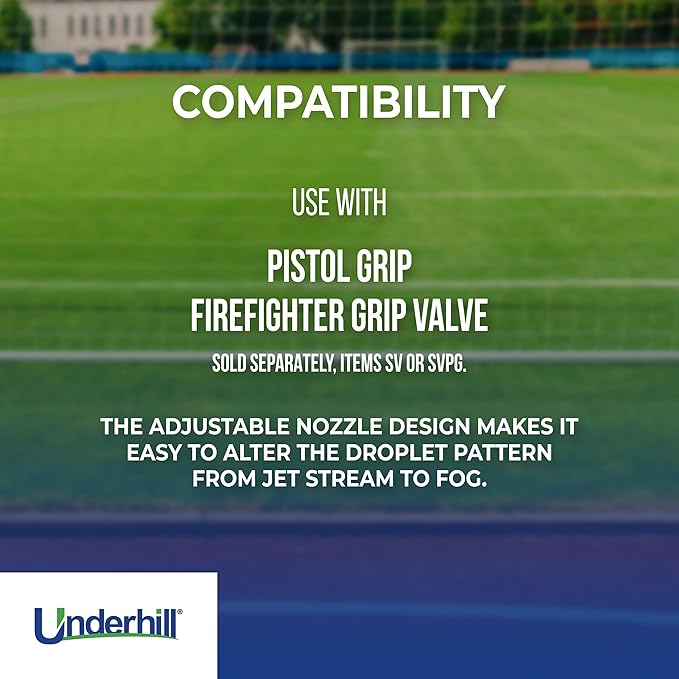 Underhill Garden Water Hose Nozzle Sprayer Jet Attachment, Heavy-Duty Metal and Rubber, Adjustable, Magnum UltraMax Premium Plus Series 1" High Flow Full Throttle, NG500-SFH-10