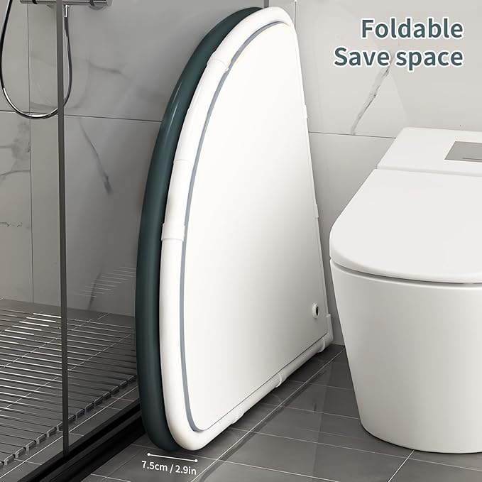 Foldable Bathtub for Adults, 28.8" Fan-Shaped Portable tub, Large Collapsible Soaking Tub Hot Bath & Ice Bath, Freestanding Corner Baths Thickened PVC No Installation Required, Indoor Outdoor