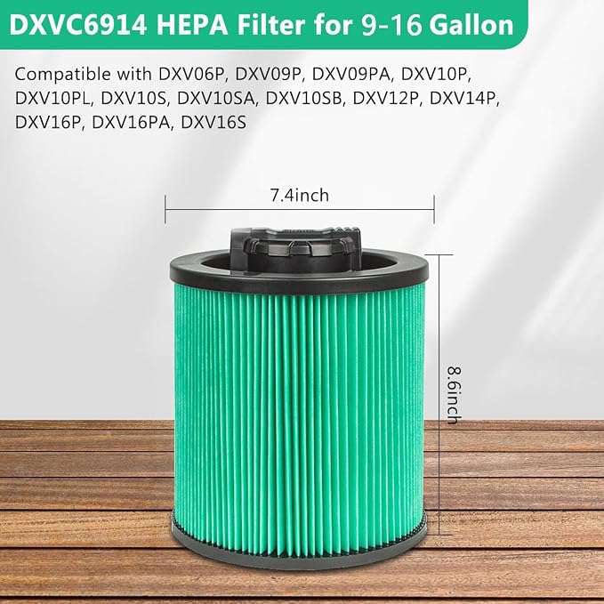 2 Pack DXVC6914 Premium HEPA Cartridge Vaccum Filter Compatible - Image 2