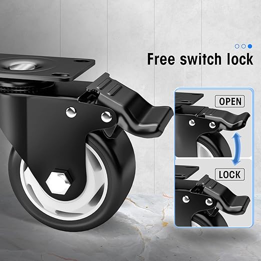 4" Swivel Plate Casters, 1200Lbs Capacity - Image 4
