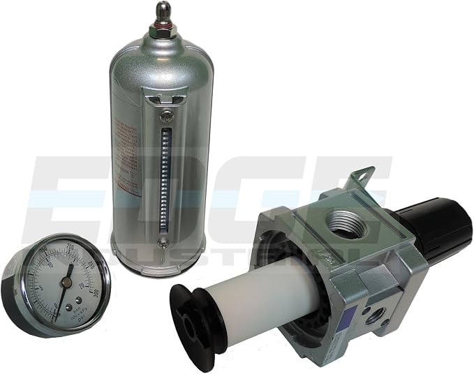 THB Heavy Duty Compressed AIR Filter Regulator Combo Piggyback, Metal Bowl - Image 7