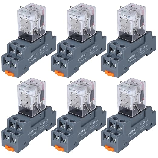 6PCS Electromagnetic Power Relay, 8-Pin 10A 24 AC Relay Coil by VAMRONE