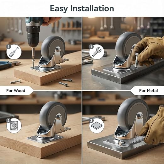 5 Inch Stainless Steel Caster Wheels - Image 7