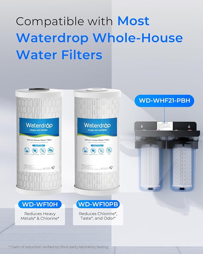 Waterdrop Whole House Water Filter, Sediment Filter Reduce Heavy Metals - Image 2