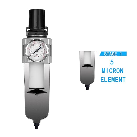 NANPU Industrial Grade Heavy Duty Particulate Filter & Air Regulator, Metal Bowl - Image 4