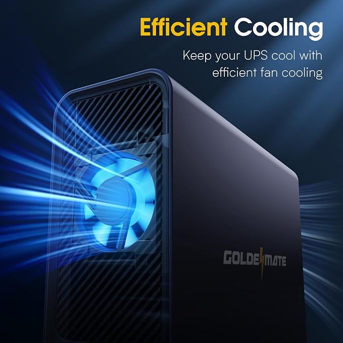 GOLDENMATE 1000VA/800W Lithium UPS Battery Backup & Surge Protector, Backup - Image 7