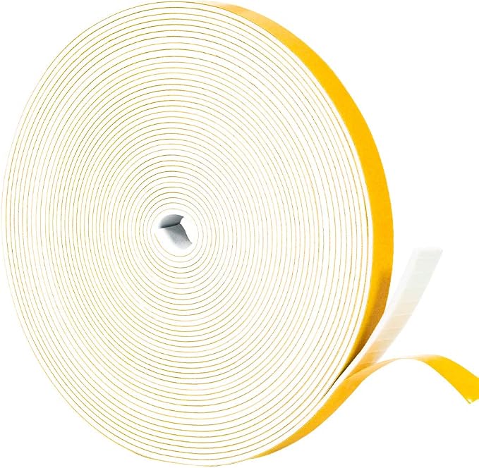 Yotache White Thin Weather Stripping 1/2" x1/16, Foam Gasket Seal Tape by yotache