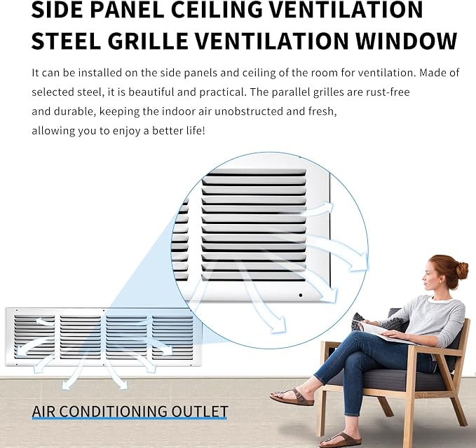 24x8 Return Air Grille, Air Return Vent Cover, Flat Vent Cover, Rejillas De - Image 7