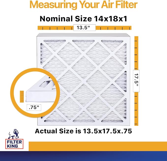 Filter King 14x18x1 Air Filter | 6-PACK | MERV 13 HVAC Pleated A/C Furnace - Image 2