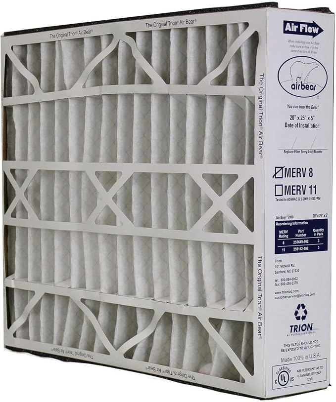 Trion 255649-102 Air Bear 20 x 25 x 5 Inch MERV 8 High Performance Air Purifier - Image 7