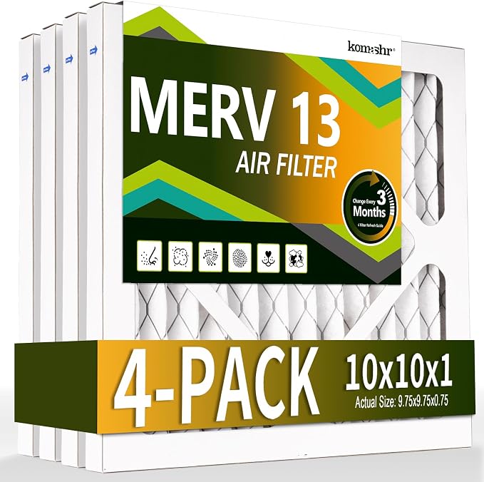 10x10x1 Air Filter MERV 13, HVAC/Furnace AC Filter Replacement, Dust by Komashr