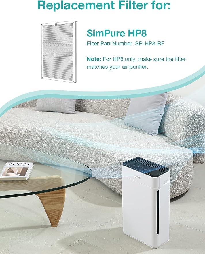 SimPure HP8 Original HEPA Replacement Filter Compatible - Image 2